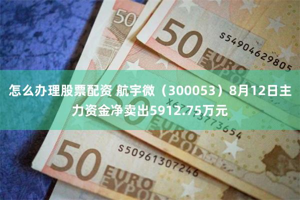 怎么办理股票配资 航宇微（300053）8月12日主力资金净卖出5912.75万元