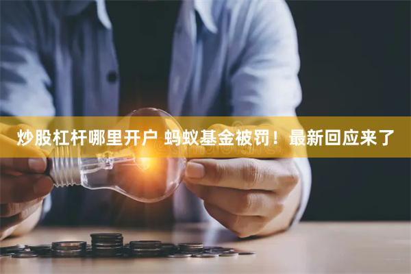 炒股杠杆哪里开户 蚂蚁基金被罚！最新回应来了